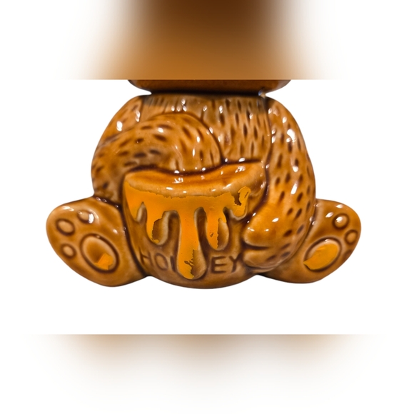 Unbranded Ceramic Brown Bear Honey Jar Jam Pot Vintage W/ Honey Dipper - Picture 9 of 14